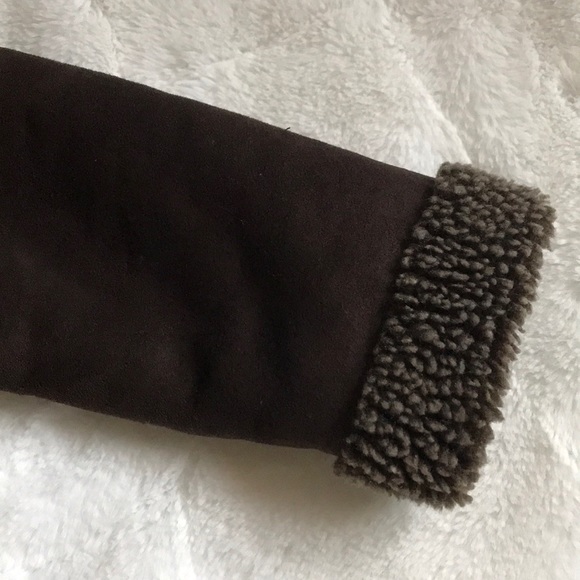 Baby Gap Faux Suede Sherpa Lined Jacket Kids Size 2T Brown Aviator Warm - Picture 7 of 15